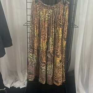 Vintage, Circa 1985 Animal Print maxi broomstick skirt from Short Circuit.